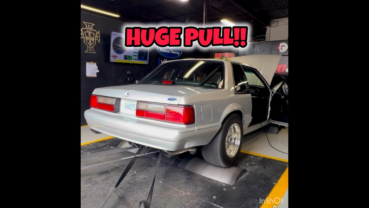 HUGE DYNO PULL 😈 Supercharged 347 Foxbody Notchback🏁 #fordmustang #foxbody #mustang #ford #car
