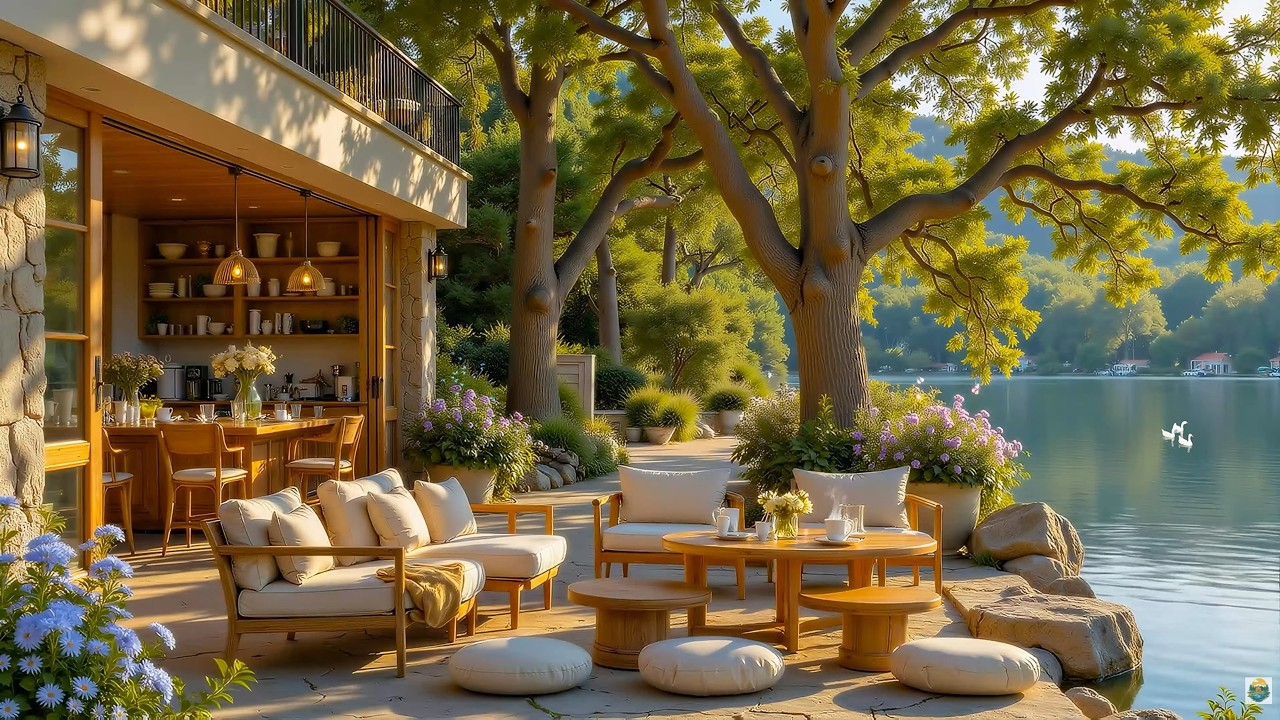 Smooth Piano In Tranquil Cabin ✨Relaxing Mind With March Piano Music Ambience In Fresh Lake Ambience