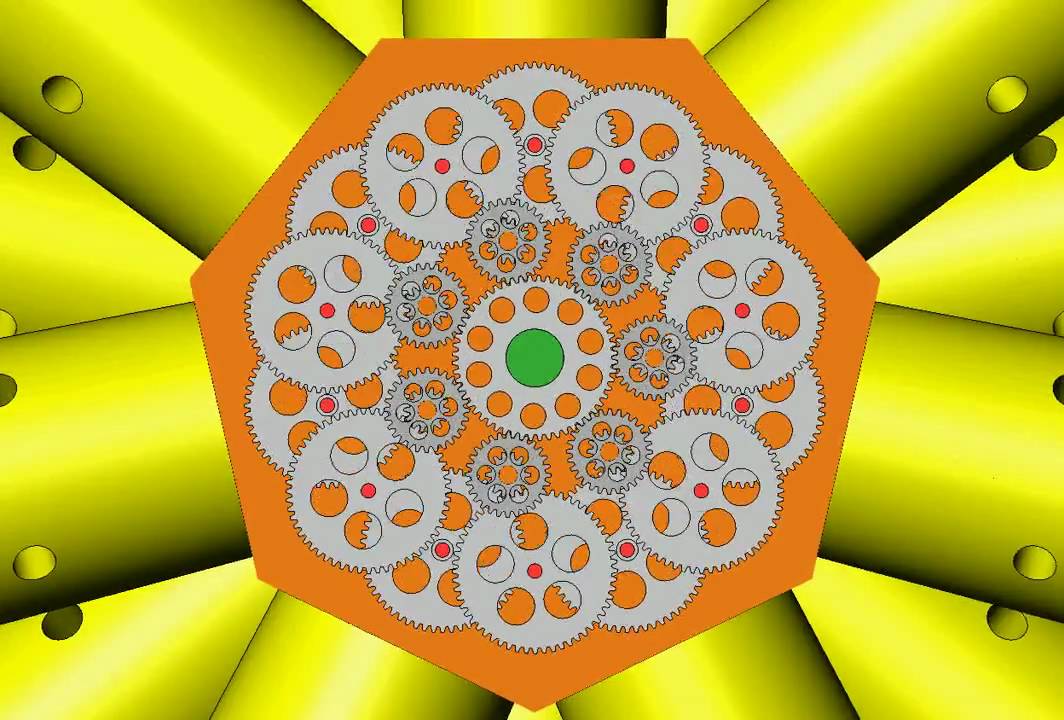 Bristol Hercules sleeve valve radial animation