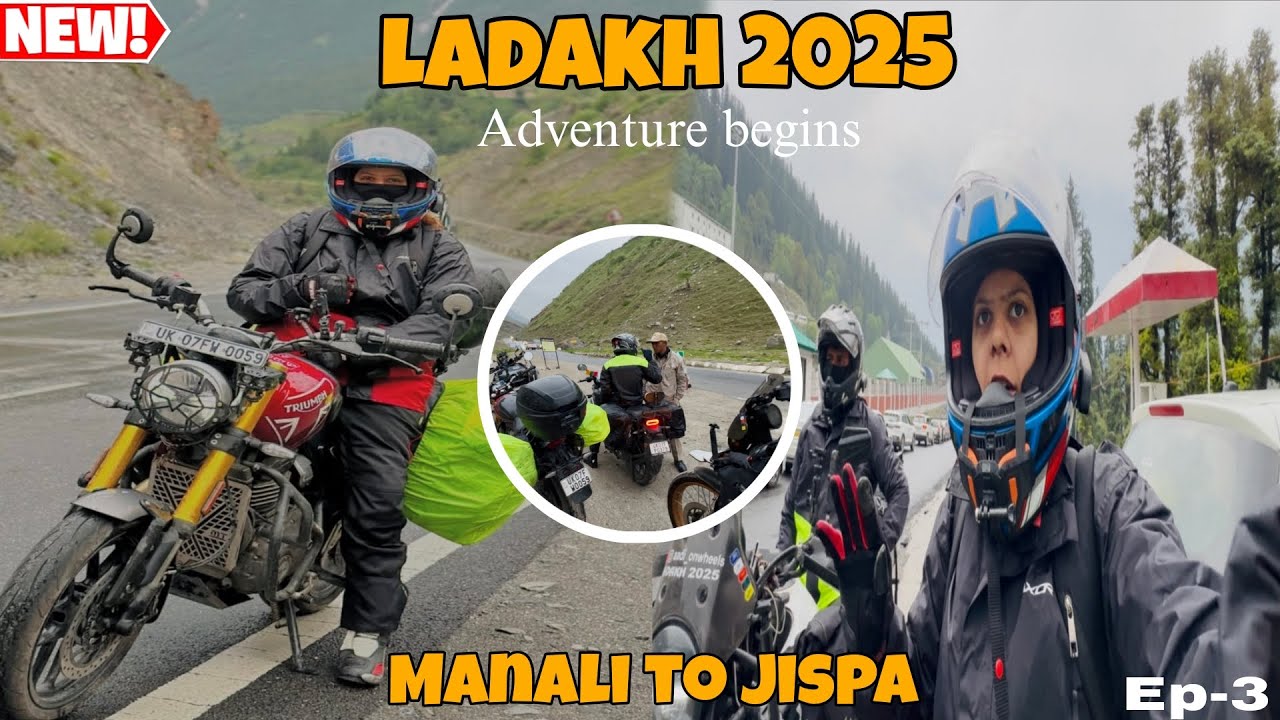 Finally Adventure Ride Begins…But Police Had Other Plans!🚨|Manali to Jispa|