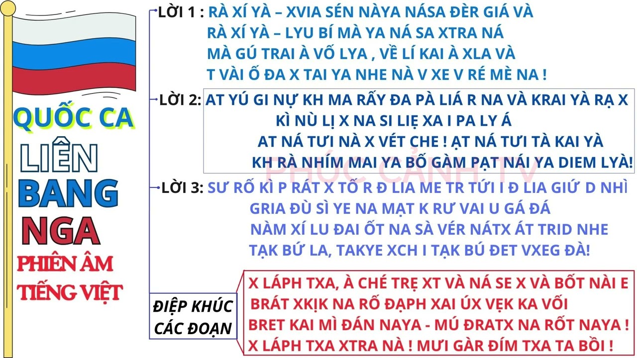 QUỐC CA LB NGA (SHAMAN) | Phi&ecirc;n &Acirc;m Tiếng Việt | Russian Anthem (Гимн России), học h&aacute;t Quốc Ca Nga
