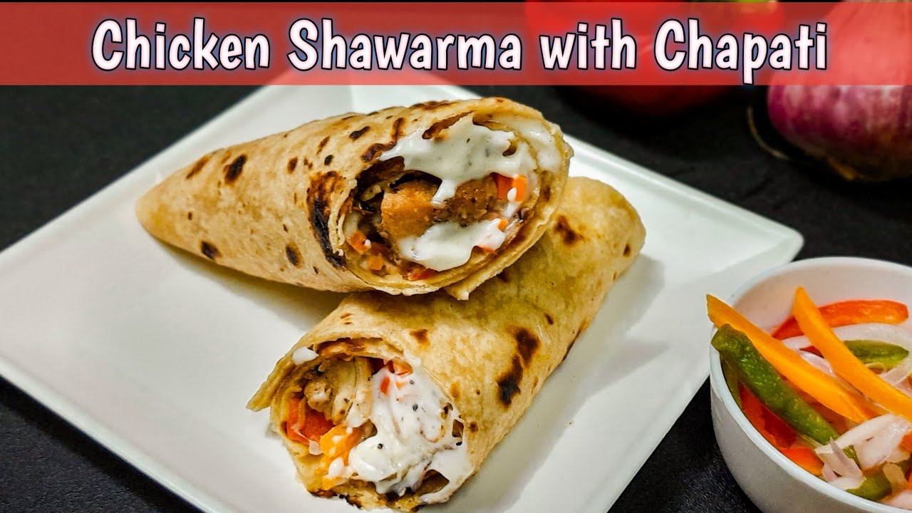 Chicken Shawarma recipe with Chapati/Chapati chicken shawarma recipe/shawarma using Indian flatbread
