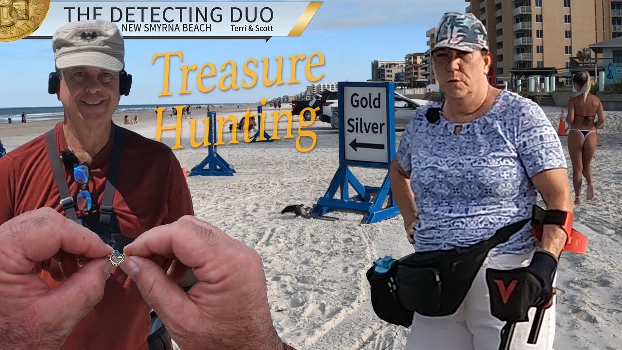 Found Heart Gemstone Ring Metal Detecting New Smyrna Beach | The Detecting Duo S04E17