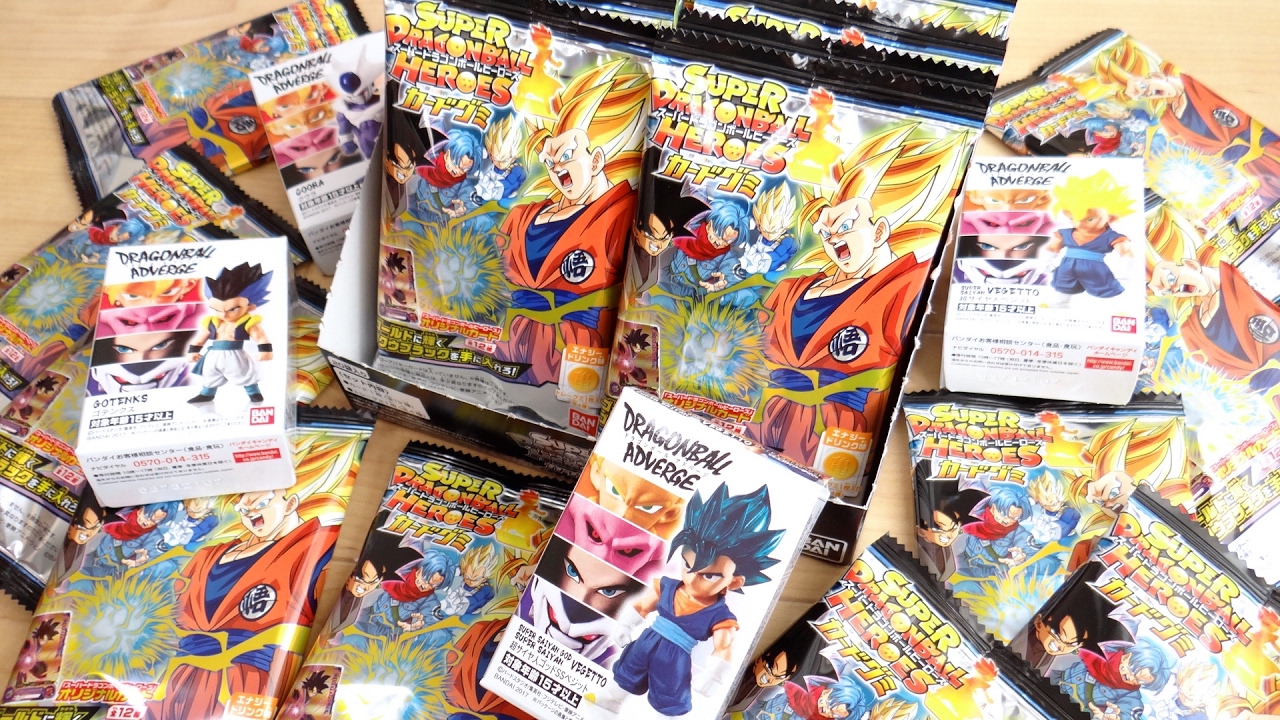 箱買い大量開封！スーパードラゴンボールヒーローズカードグミ & DBアドバージ レビュー！【SDBH】超ベジット/ベジットブルー/クウラ/ゴテンクス