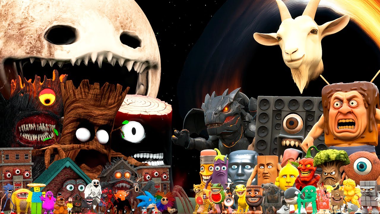 ALL MONSTERS WOKE UP, HORROR TREE, NIGHTMARE HOUSE VS ITALIAN AI BRAINROT MEMES (Garry's Mod)