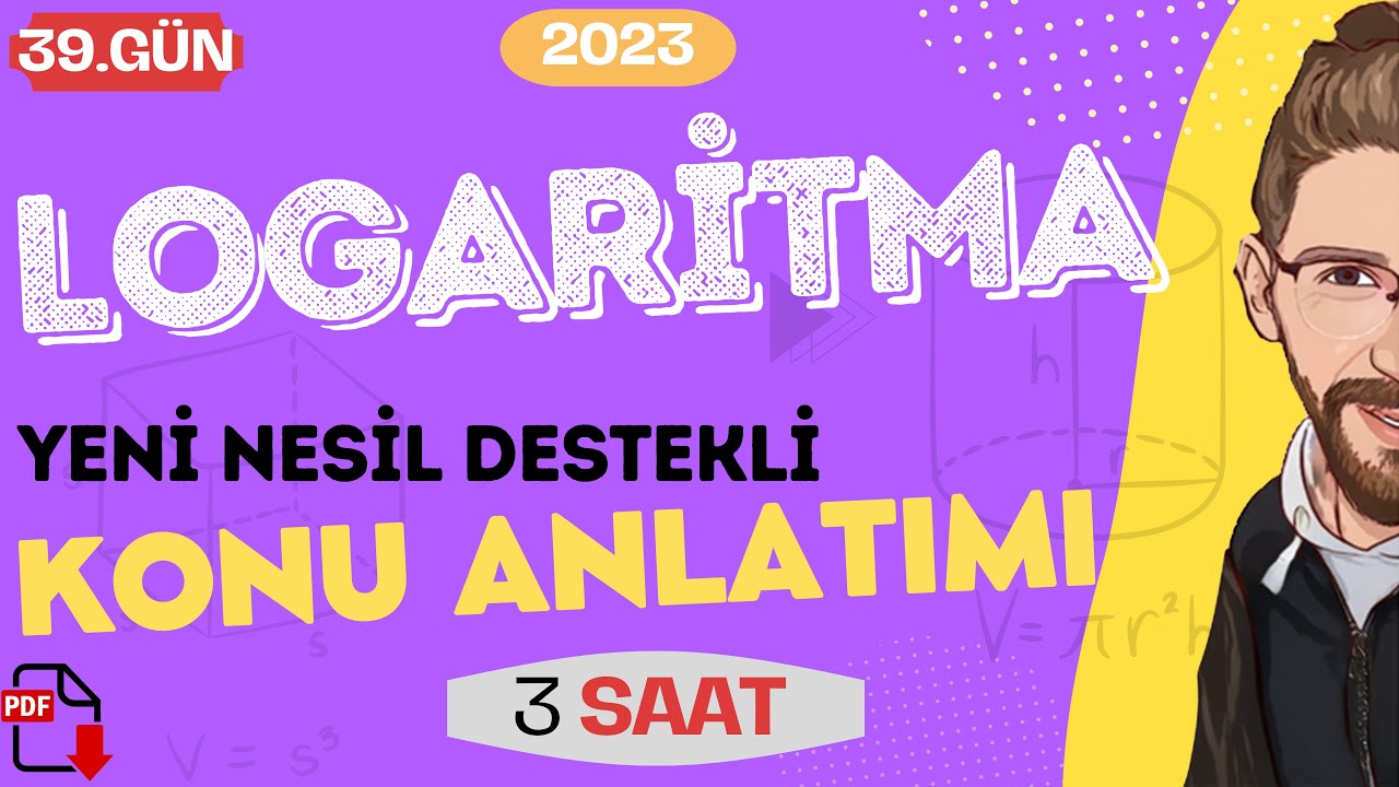 LOGARİTMA | Konu Anlatımı | 39.GÜN | 80 Günde AYT Matematik | RENKLİ ÜCRETSİZ PDF