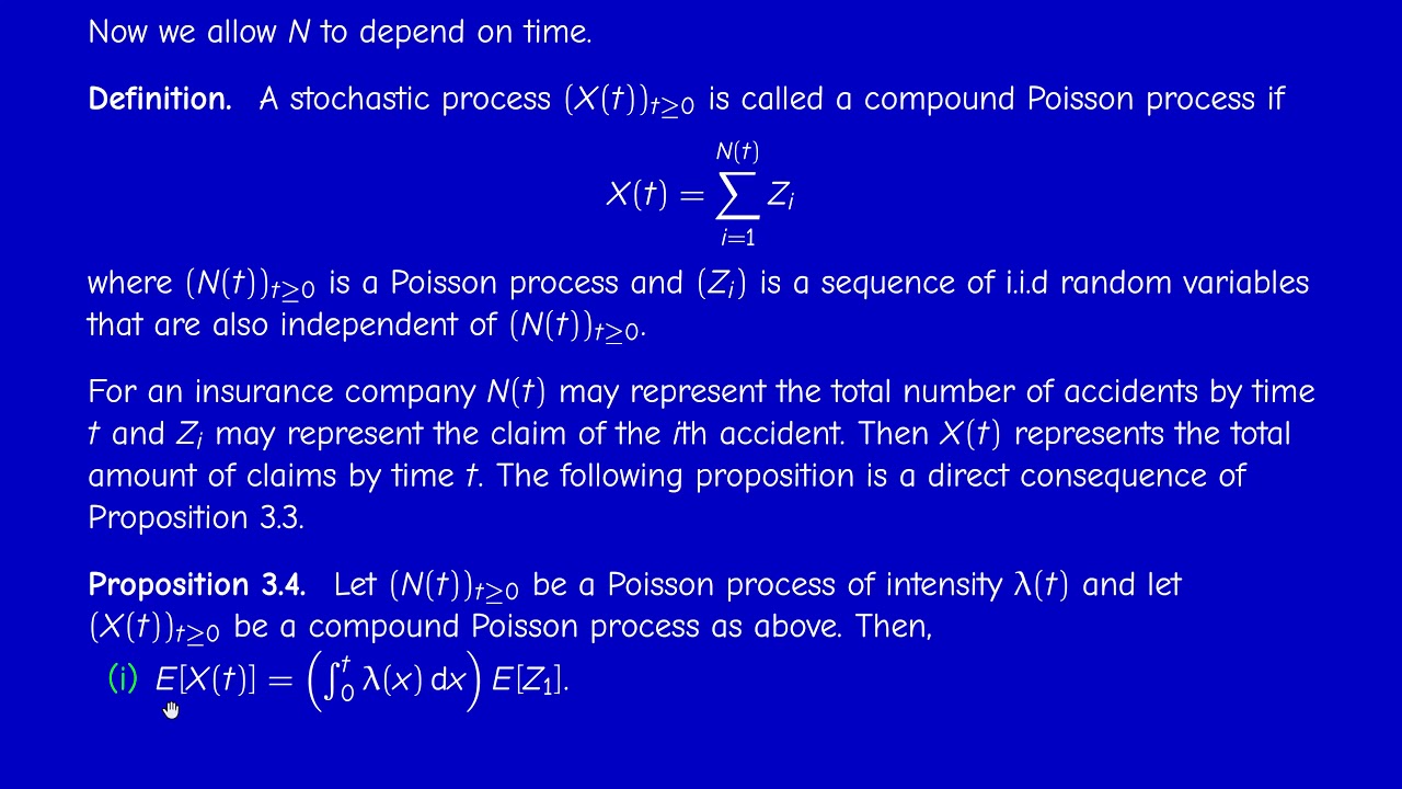 Math414 - Stochastic processes -  Section 3.3 - Compound Poisson processes