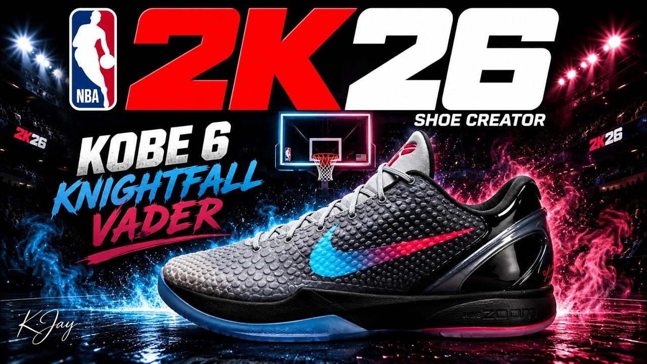 Создатель обуви в NBA 2K26 &mdash; Как сделать кроссовки Kobe 6 x Jalen Brunson 'Knightfall Vader'