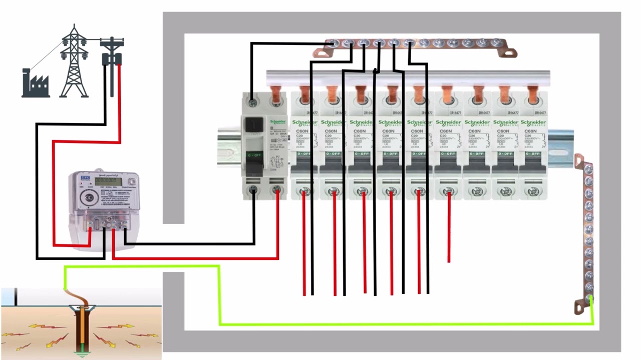 single phase mcb distribution db box connection diagram