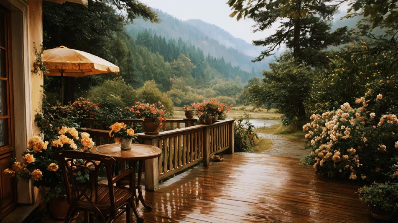 Heavy Rain on Wooden Porch 🌧️🌲 | Cozy Rain on Wood Sounds for Sleep & Relaxation