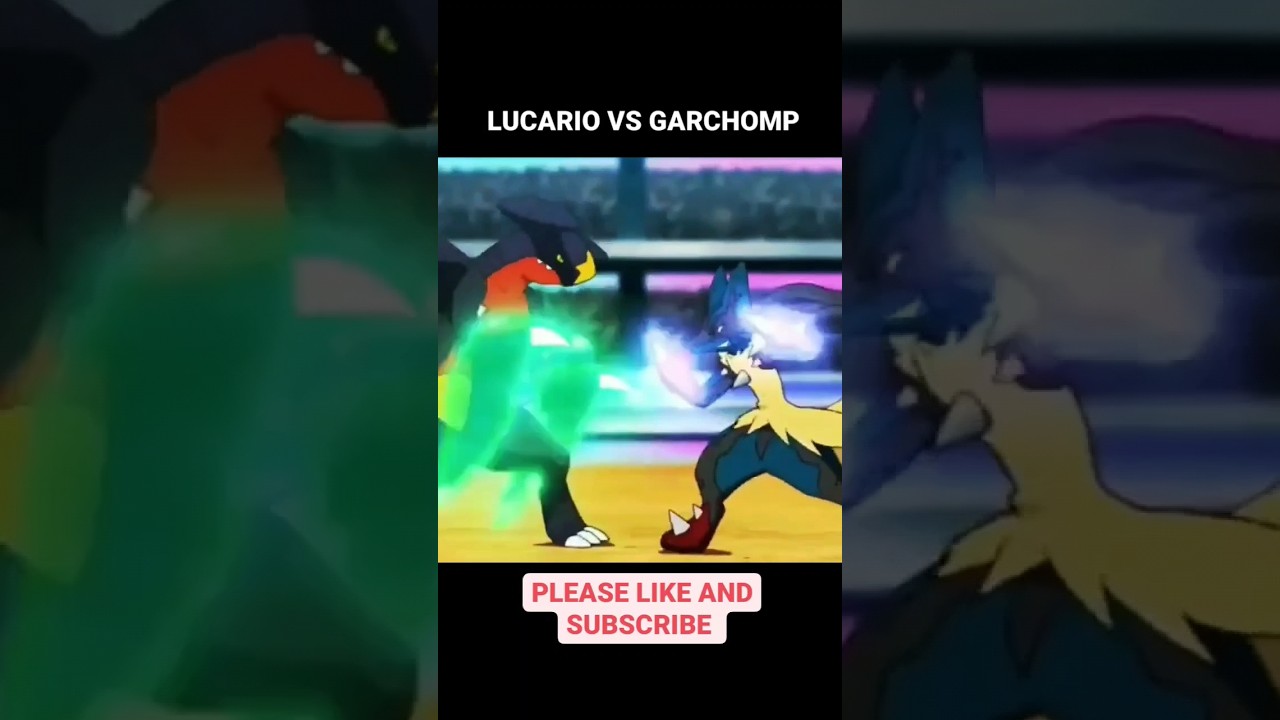 ASH VS CYNTHIA || POWER OF LUCARIO. #pokemonshorts #ashvscynthia #pokemon #ashketchum #animeedit