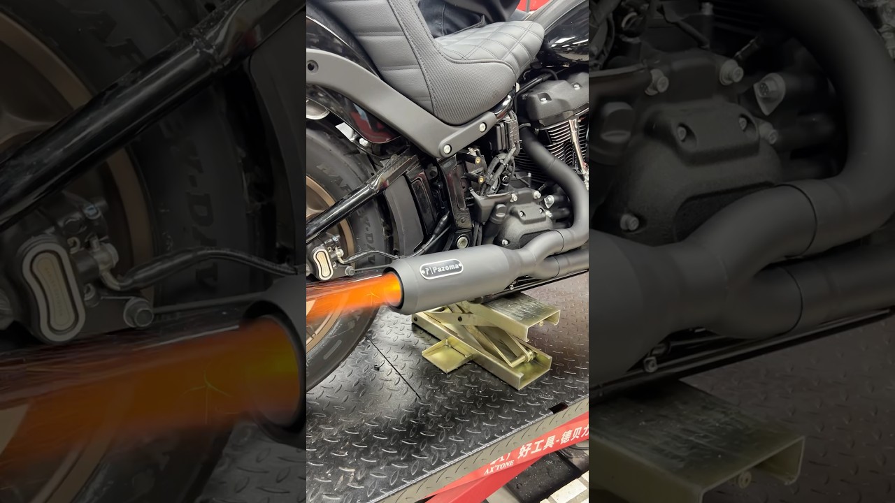 Pazoma Harley M8 Softail 2 into 1 Big Bore Full Exhaust System#harley #clubstyle