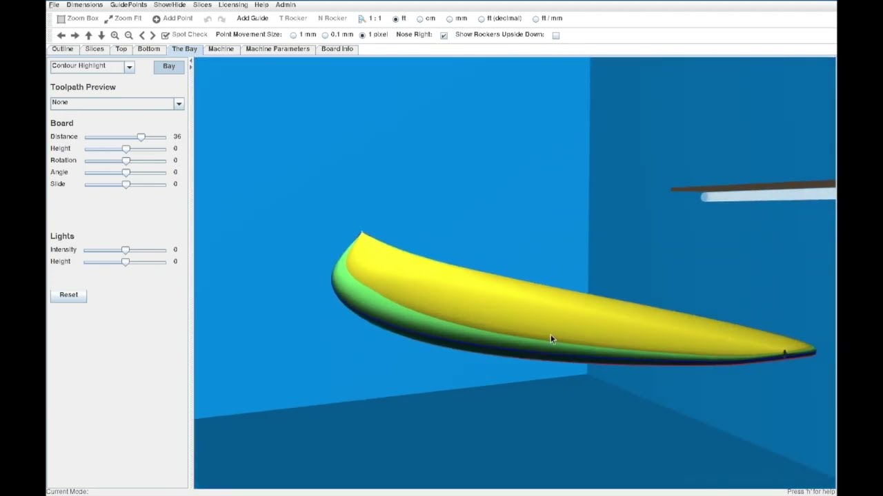 Rail design using the Contour Highlight tool