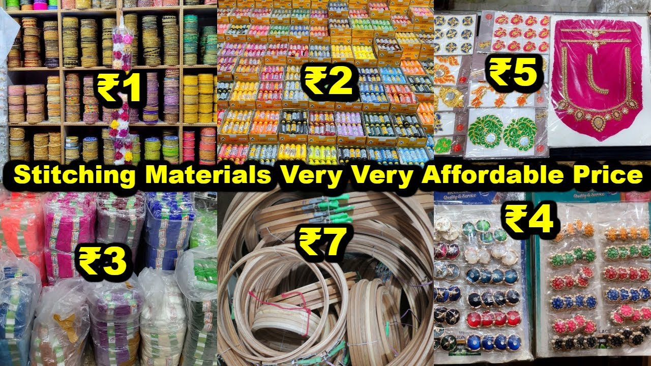 ₹1 முதல் நம்ம Chennaiல் இப்படி ஒரு கடையா!! Stitching/Tailoring/Aari Work Materials குவியல் குவியலாக