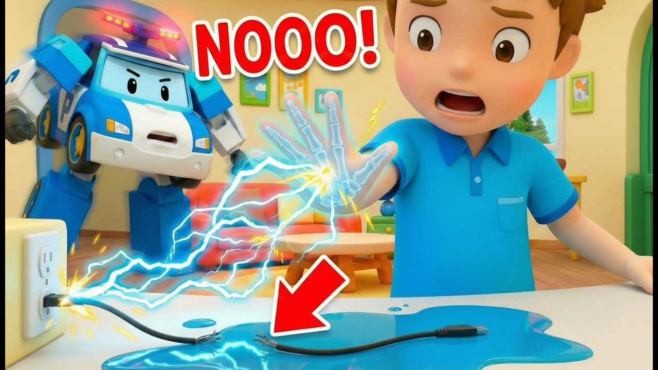 Electrical Safety for Kids ⚡ | Robocar Poli Rescue Mission: Kevin's Big Shock! |Kids Safety Lessons