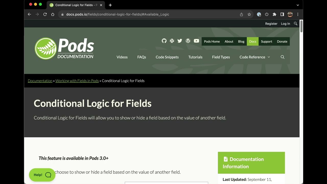 Pods 3.0 Feature Highlight: Conditional Logic for Fields