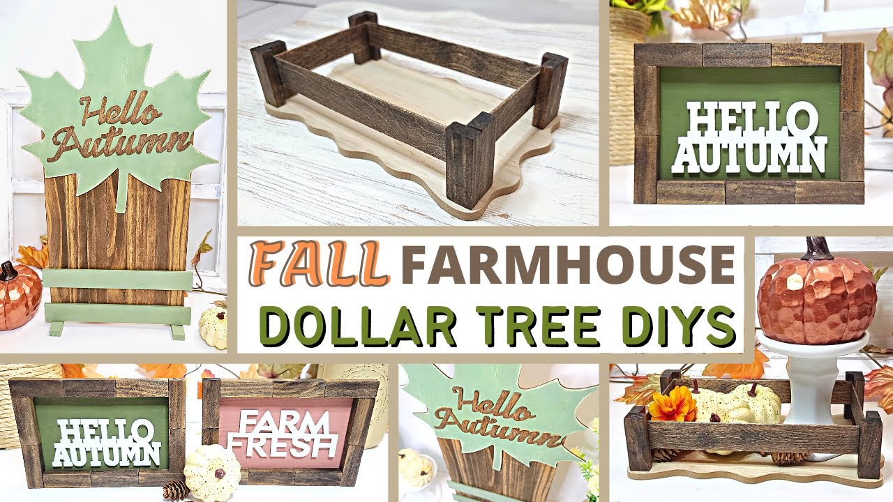 2021 FALL Farmhouse DOLLAR TREE DIYS | EASY High-End Home Decor Crafts