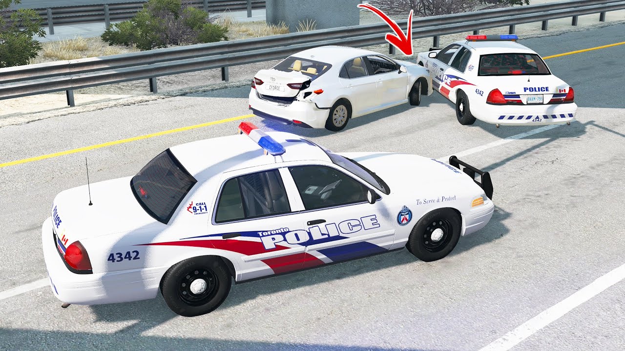 Highway Police Chases #8 - BeamNG drive