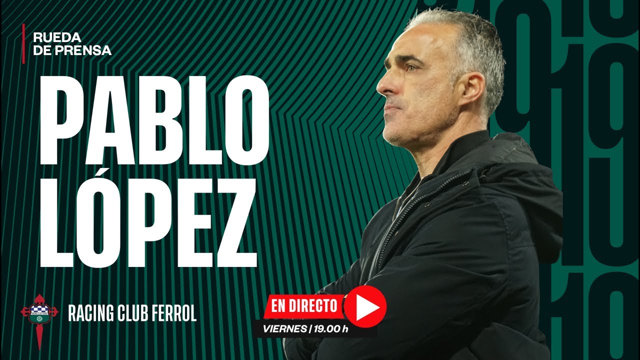 Pablo López, técnico del Racing Club Ferrol, en la previa del Pontevedra CF VS Racing