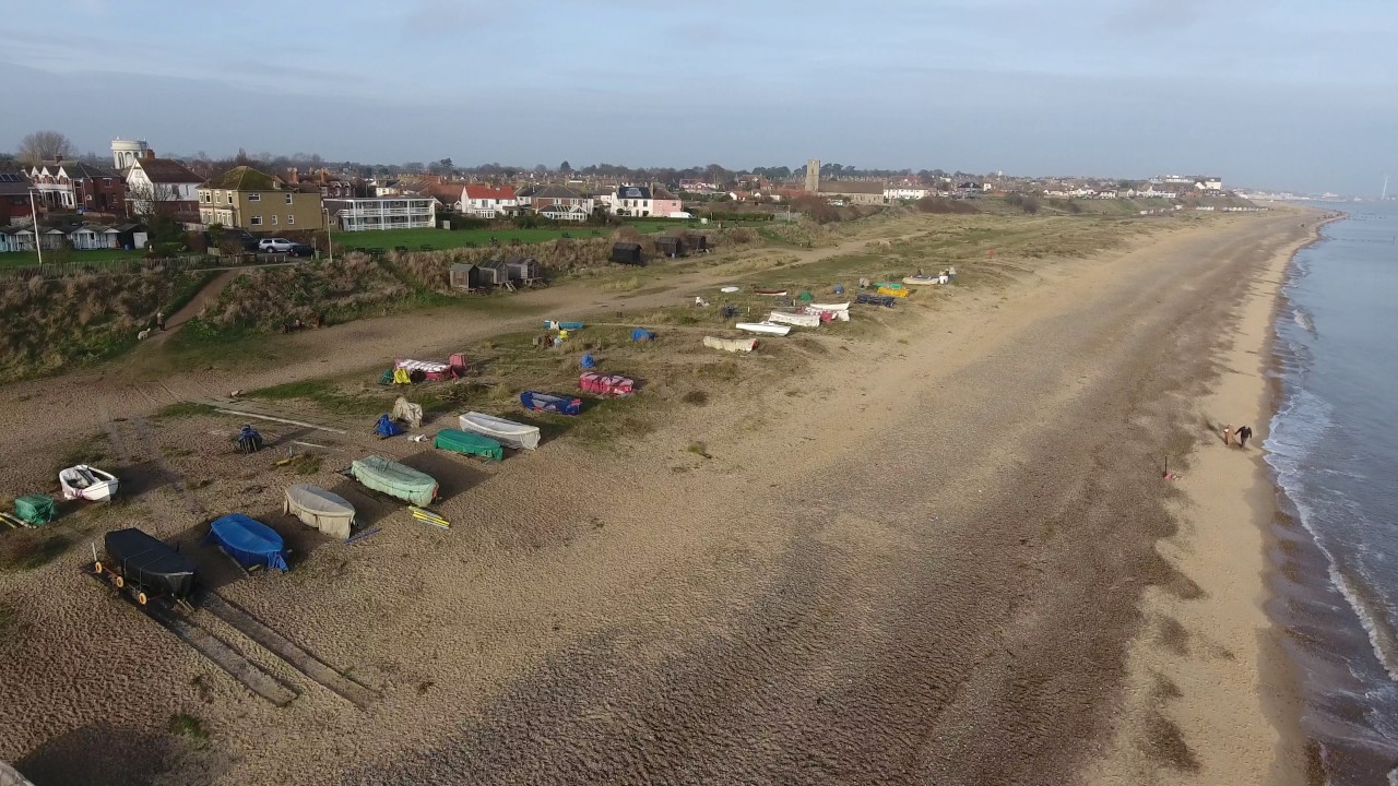 Pakefield Beach is Suffolk - aerial video from a drone