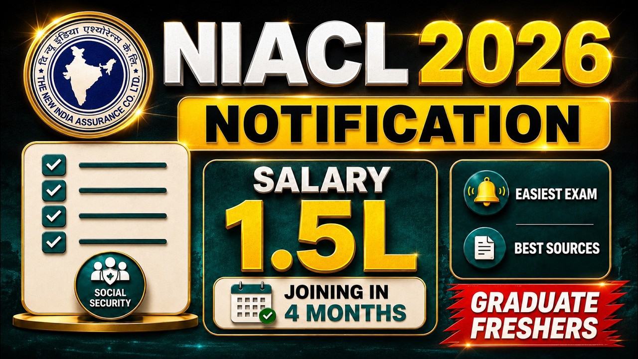 🚨NIACL AO Notification 2026 | Easiest Exam 😱 1.5L Salary | 857 Vacancy | Graduate Freshers Apply