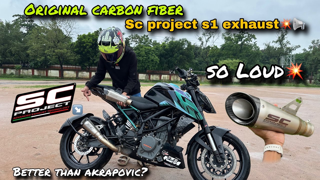 Installing original Sc Project S1 exhaust in Duke 390 | Loud crackles