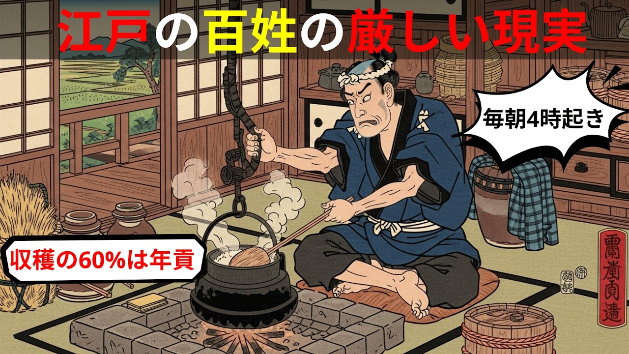 江戸時代の百姓の現実。4時起きで働いても収穫の60%は年貢だった…なぜ百姓一揆が起きたのか？五人組制度の裏側【江戸の百姓】
