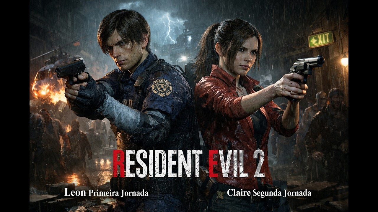 RESIDENT EVIL 2 REMAKE, LEON 1 JORNADA E CLAIRE 2 JORNADA