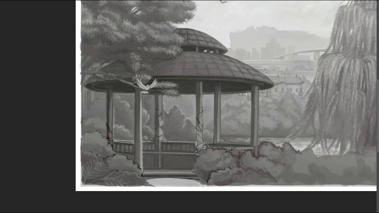 беседка в парке (speedpaint)