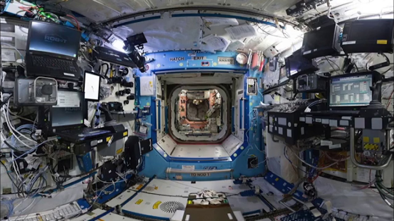 ISS interior VR 360 with real ambient sounds; Very Relaxing!