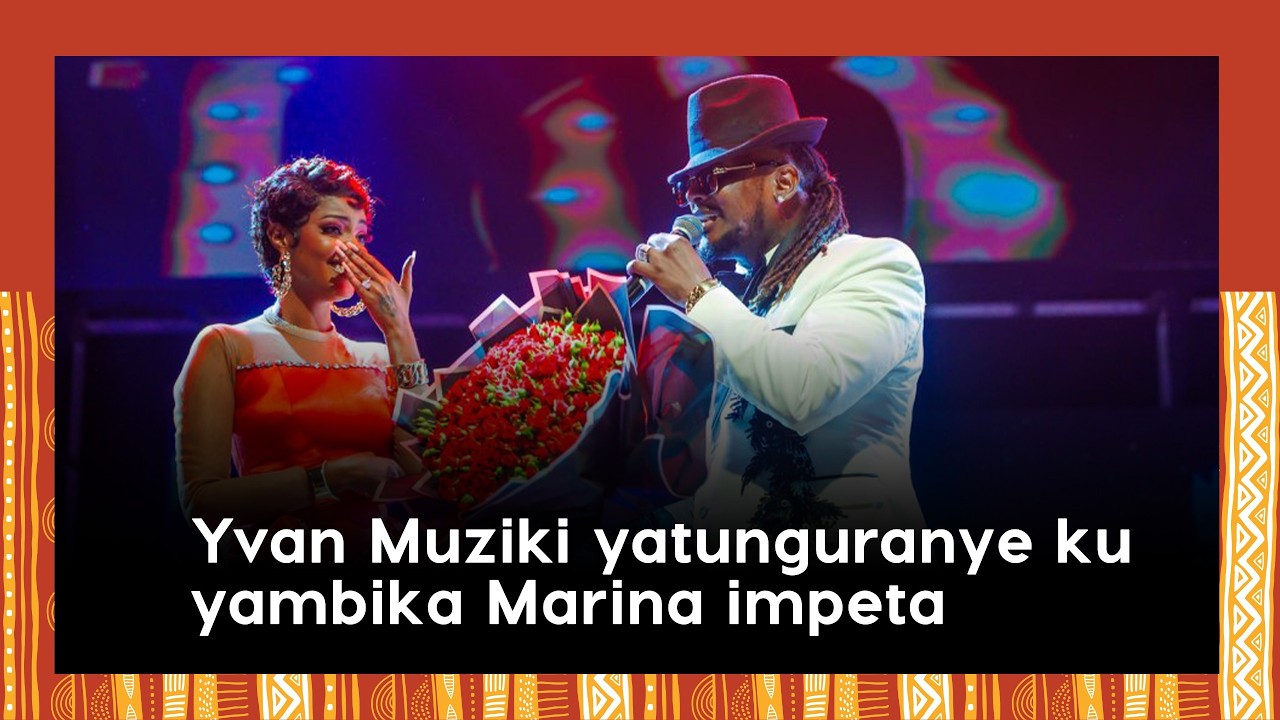 Yvan Muziki yatungutanye ku rubyiniro yambika Marina impeta y'urukundo biyemeza kurushinga