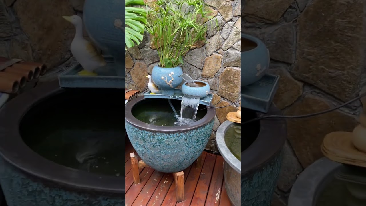 水缸鱼池造景 流水摆件鱼缸