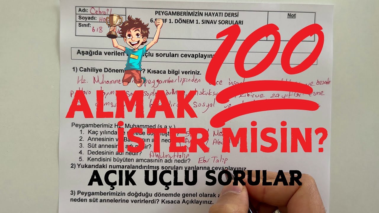 6. Sınıf Peygamberimizin Hayatı 1. Dönem 1. Yazılı