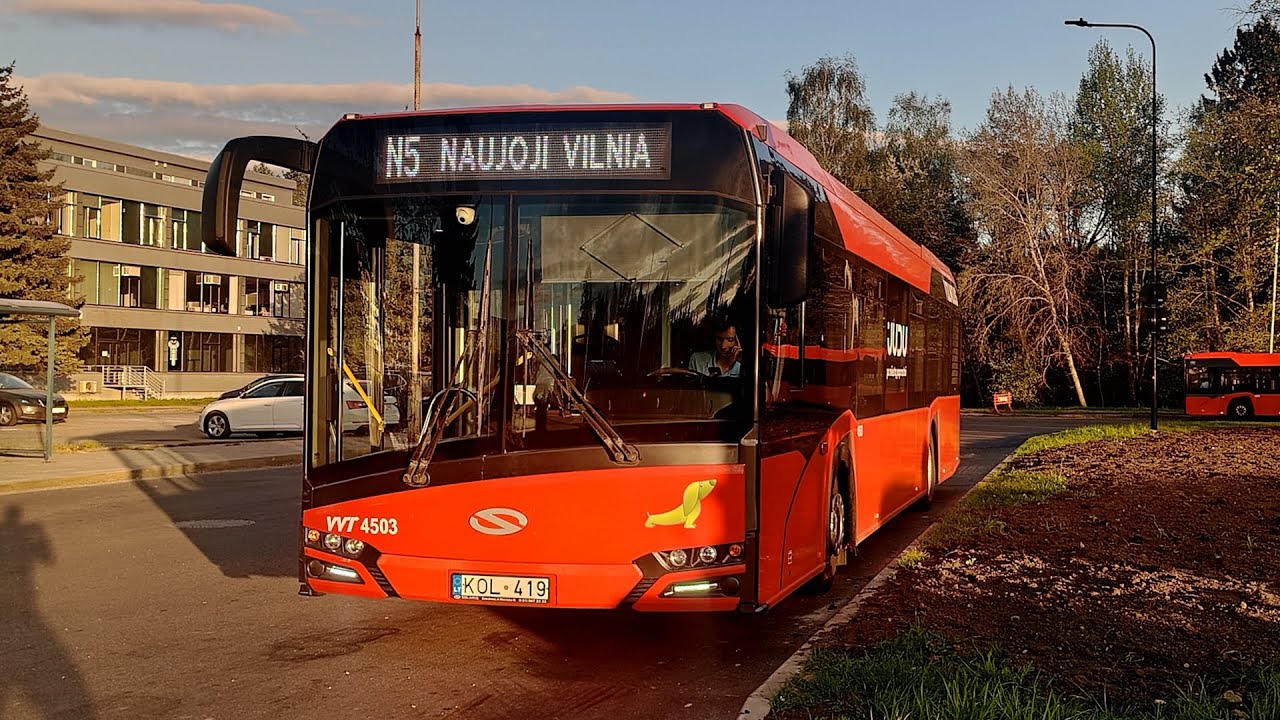 Первый день на линии новых ночных маршрутов N5 Centras (Islandijos A) - Naujoji Vilnia (iki Garsioji