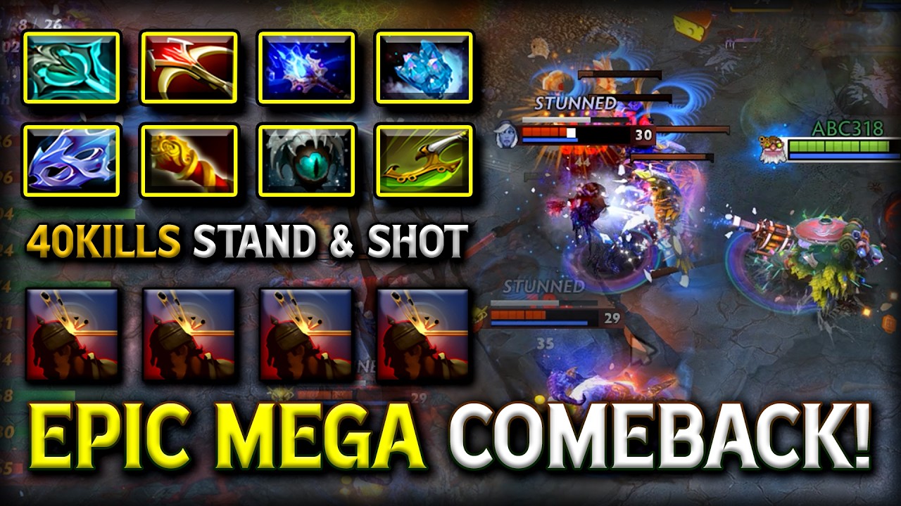 EPIC MEGACREEP COMEBACK LATE-GAME SNIPER | 40kills Just Stand & Shot With Max 8Slotted Build DotA 2