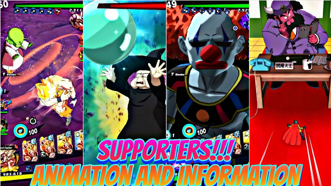 All Supporters Animation and their Basic information!! 🔥 IN DRAGON BALL LEGENDS