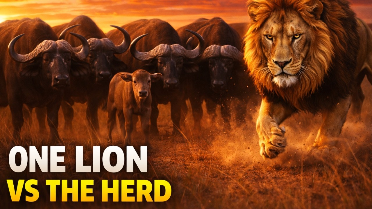 wildlife buffaloes form circle to save calf from lions