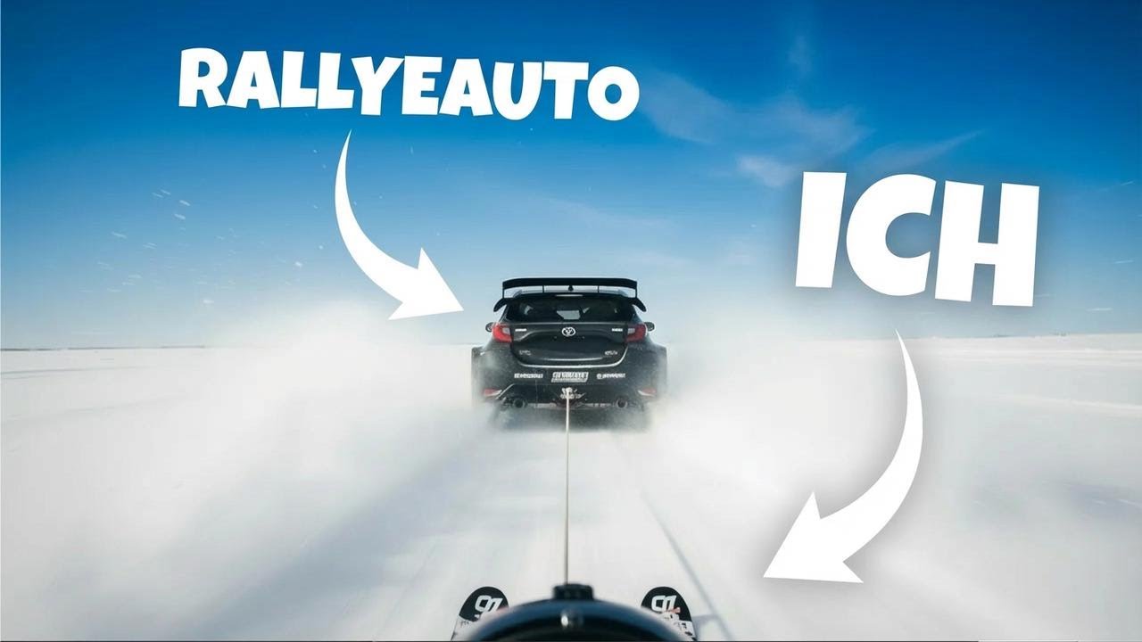 Mit Rallye-Auto übers Eis gezogen – Skifahren mal anders!