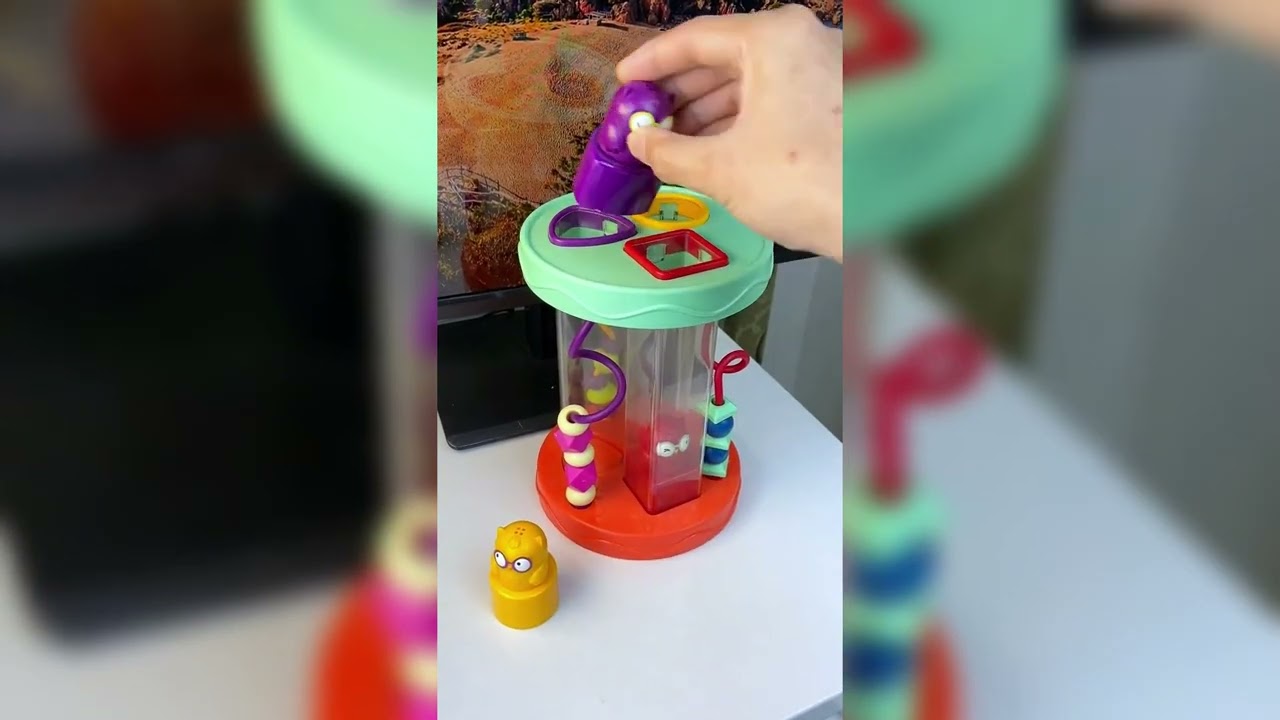 Kibtoy Shape Sorter Sorting Toy Fun Sounds and Bead Maze with 3 Owls and Colorful Shapes