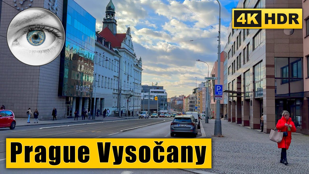 Prague - Vysočany Walking Tour - Exploring neighbourhoods 🇨🇿 Czech Republic 4k HDR ASMR