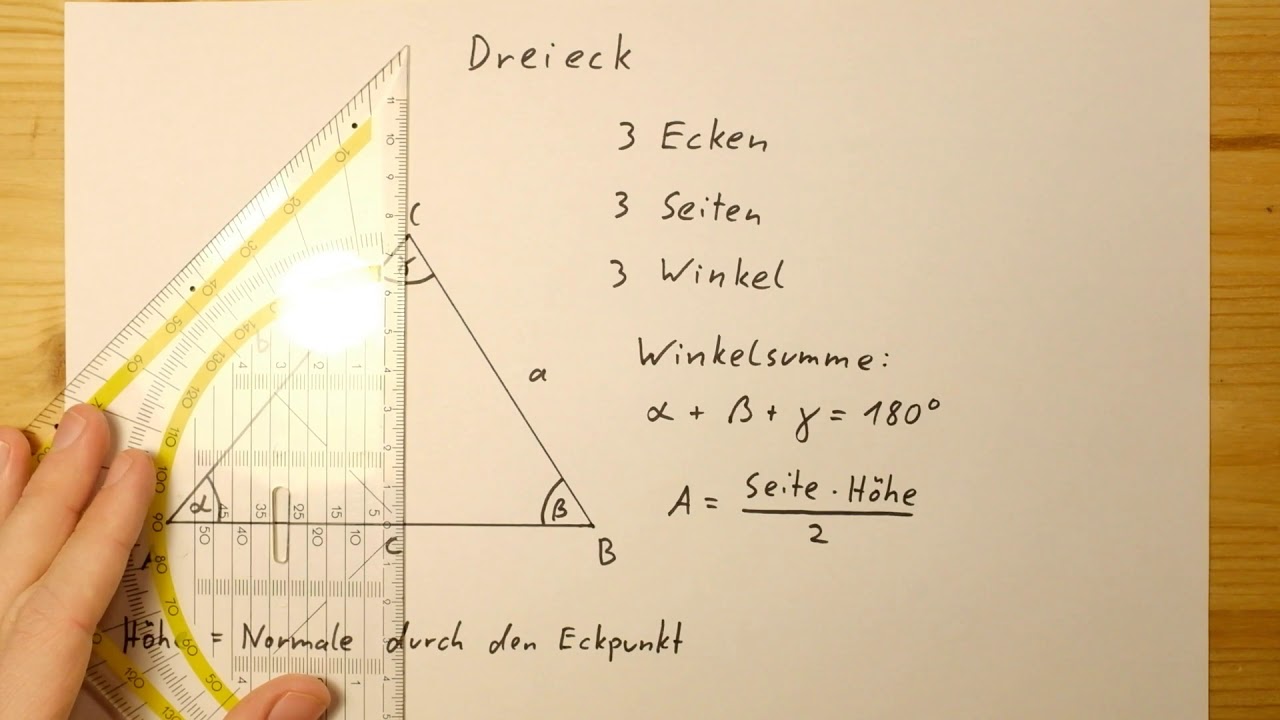 Das Dreieck - Eigenschaften und Flächeninhalt | Mit Stift und Papier