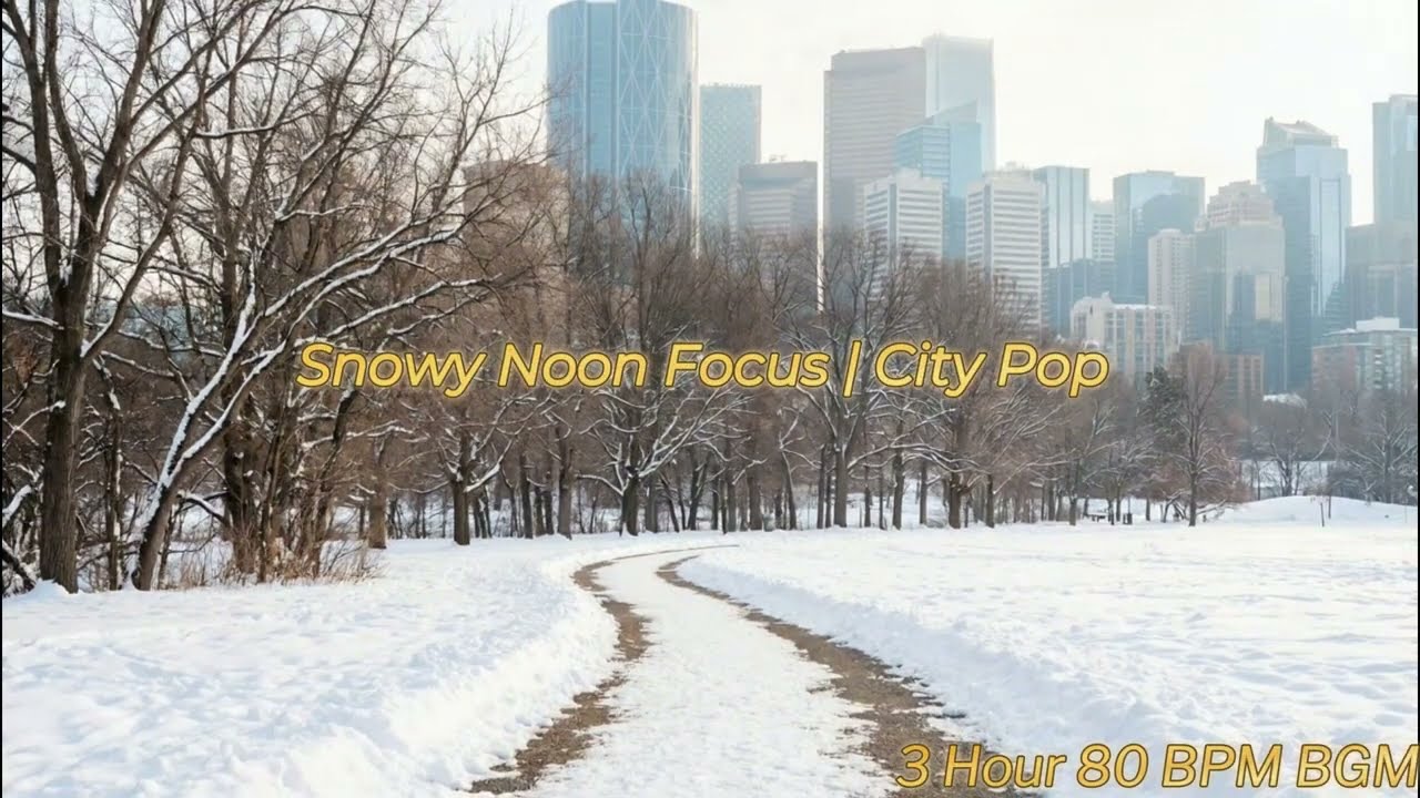 【広告なし / 3時間作業用BGM 】週末日中に頑張るあなたへの作業用BGM / Snowy Noon Focus｜City Pop Lo-fi