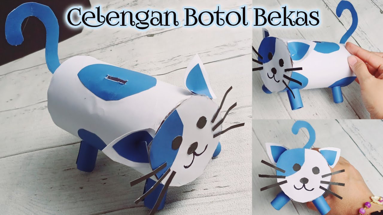 Membuat Celengan Kucing dari Botol Bekas || Kreasi unik dari Botol Plastik Bekas