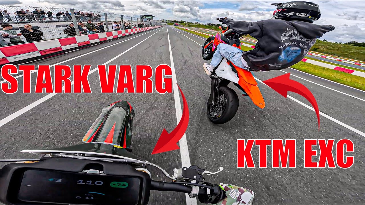 STARK VARG EX SUPERMOTO vs KTM EXC ON RACETRACK