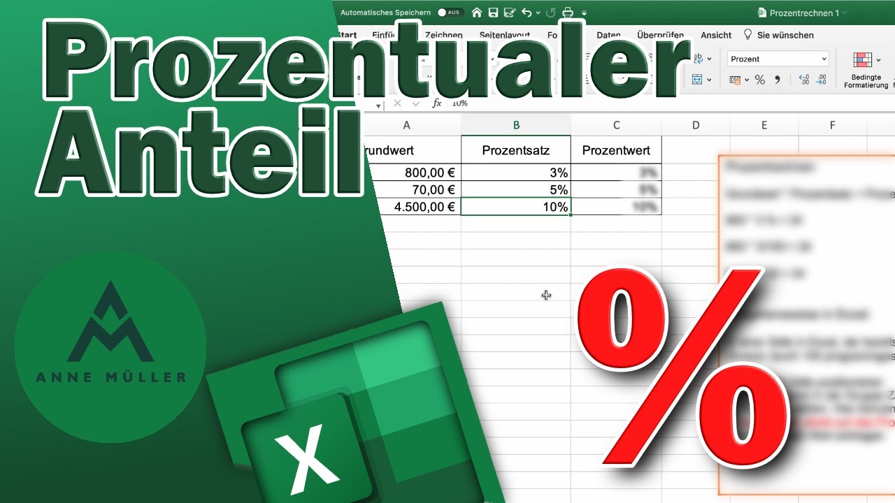 Prozentualen Anteil mit Excel berechnen