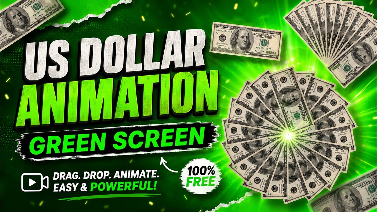 US Dollar Note Animation Green Screen | Free VFX