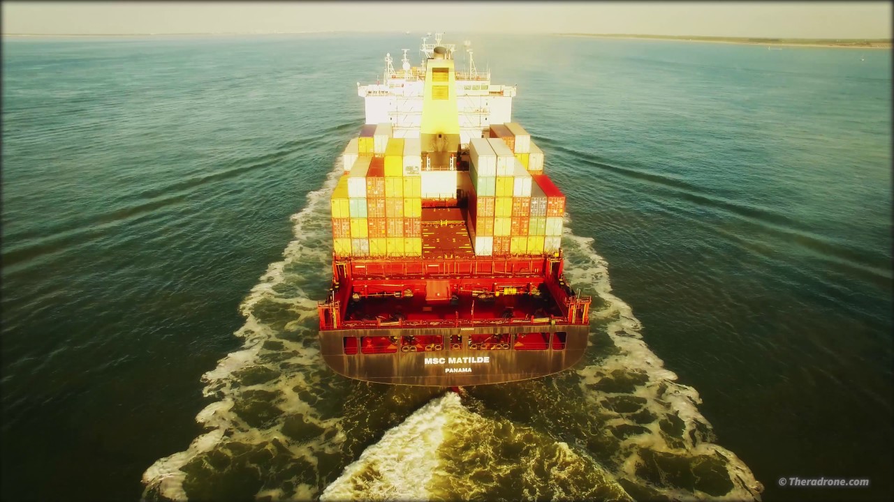 Container ship MSC Matilde 4K - DJI Phantom3 aerial footage