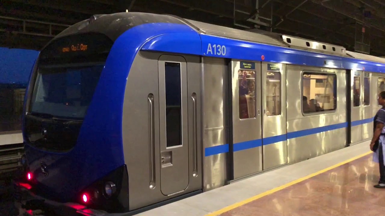FIRST TIME CHENNAI CENTRAL METRO DEPARTS FROM ST THOMAS MOUNT METRO : CHENNAI METRO