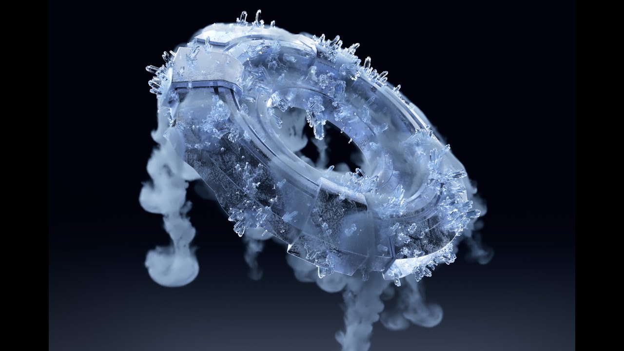 Frost and cold air falling in cinema4d#cinema4d