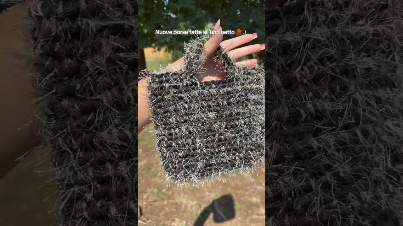 Borse a mano effetto pelo uncinetto 🧶 #uncinetto #crochet #fattoamano #borsa